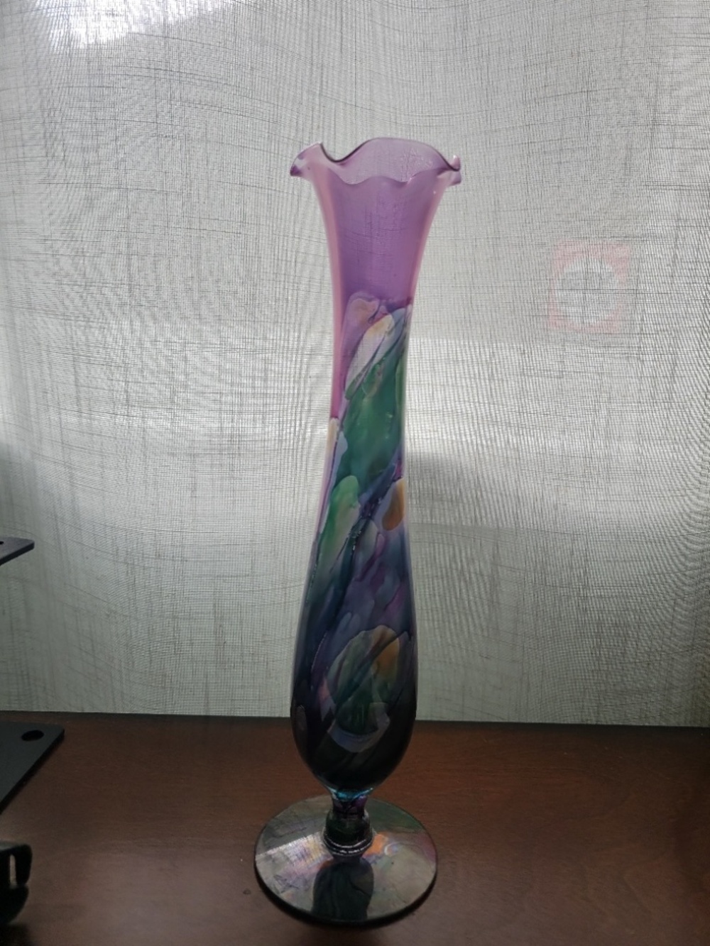 Vintage watercolor Leuven style bud vase